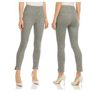 Lysse Mid-Rise Green Shepherd Check Skinny Ankle Leggings Capri S Green & White